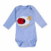 Baby Envelop Body mit Schaf langarm in hellblau-meliert und rosa | sticklett Online Store.