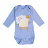 Baby Envelop Body mit Schaf langarm in hellblau-meliert und rosa | sticklett Online Store.