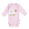 Baby Envelop Body mit Schaf langarm in hellblau-meliert und rosa | sticklett Online Store.