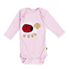 Baby Envelop Body mit Schaf langarm in hellblau-meliert und rosa | sticklett Online Store.