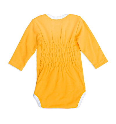 Baby Body sonnengelb mit Blume | sticklett Online Store.