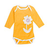 Baby Body sonnengelb mit Blume | sticklett Online Store.