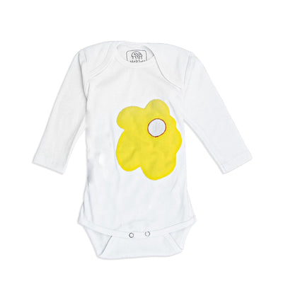 Baby Body gelber Klecks Langarm ÖKO-Tex Baumwolle | sticklett Online Store.