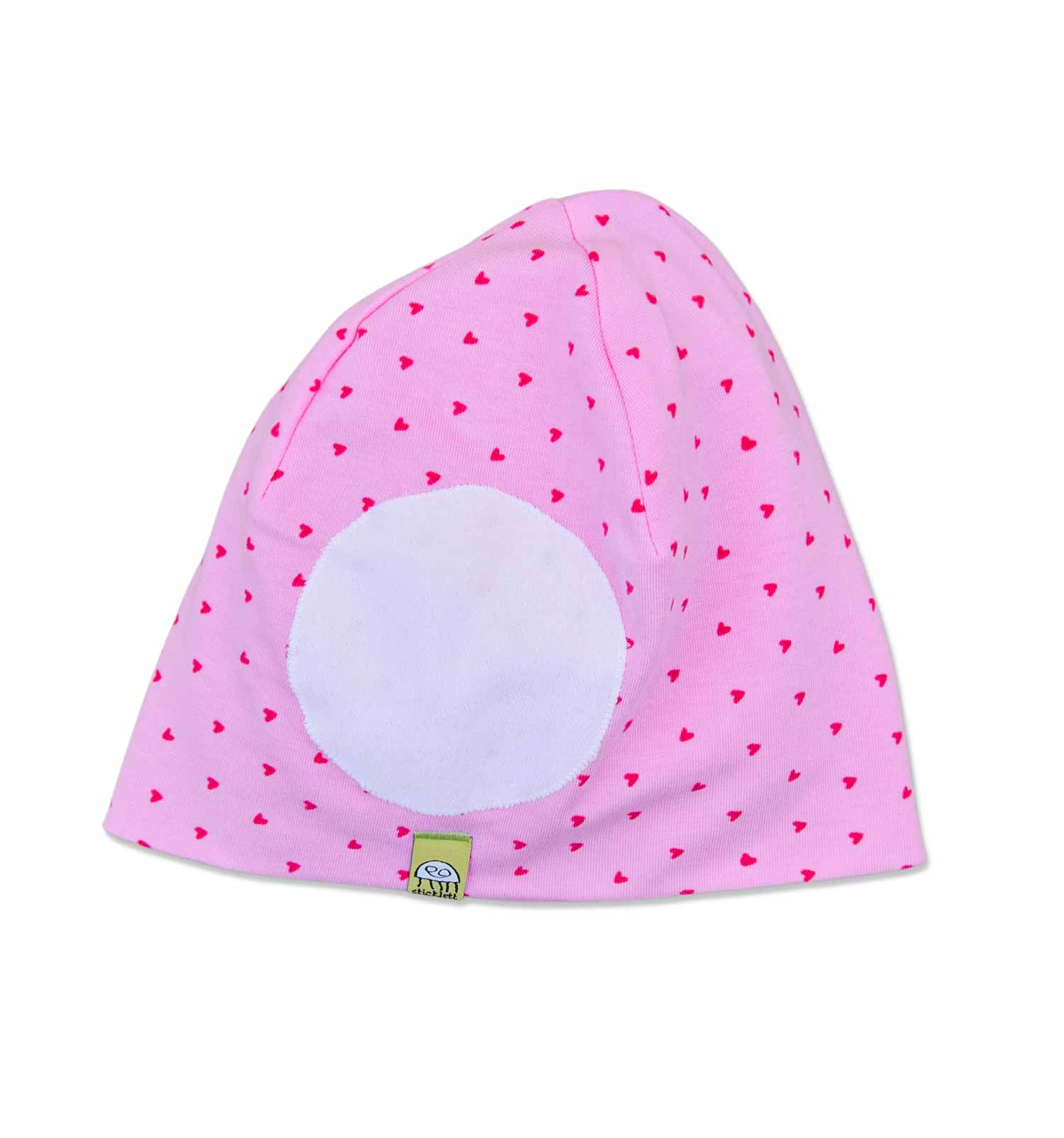 Beanie pink mit Herzen | sticklett Online Store.