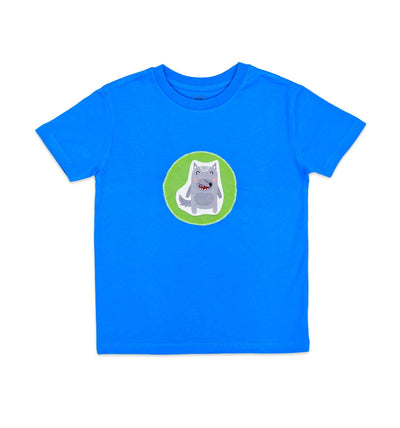 T-Shirt mit grünem Kreis in azur | sticklett Online Store.