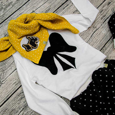 Kinder Shirt mit Masche langarm | sticklett Online Store.