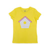 Mädchen T-Shirt mit Vogelhaus in gelb | sticklett Online Store.