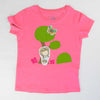 Mädchen T-Shirt in Pink mit aufgenähtem Garten Bild | sticklett Online Store.