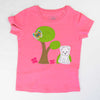 Mädchen T-Shirt in Pink mit aufgenähtem Garten Bild | sticklett Online Store.