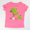 Mädchen T-Shirt in Pink mit aufgenähtem Garten Bild | sticklett Online Store.