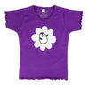 T-Shirt in Violett mit Blume Kurzarm | sticklett Online Store.