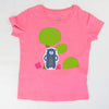 Mädchen T-Shirt in Pink mit aufgenähtem Garten Bild | sticklett Online Store.