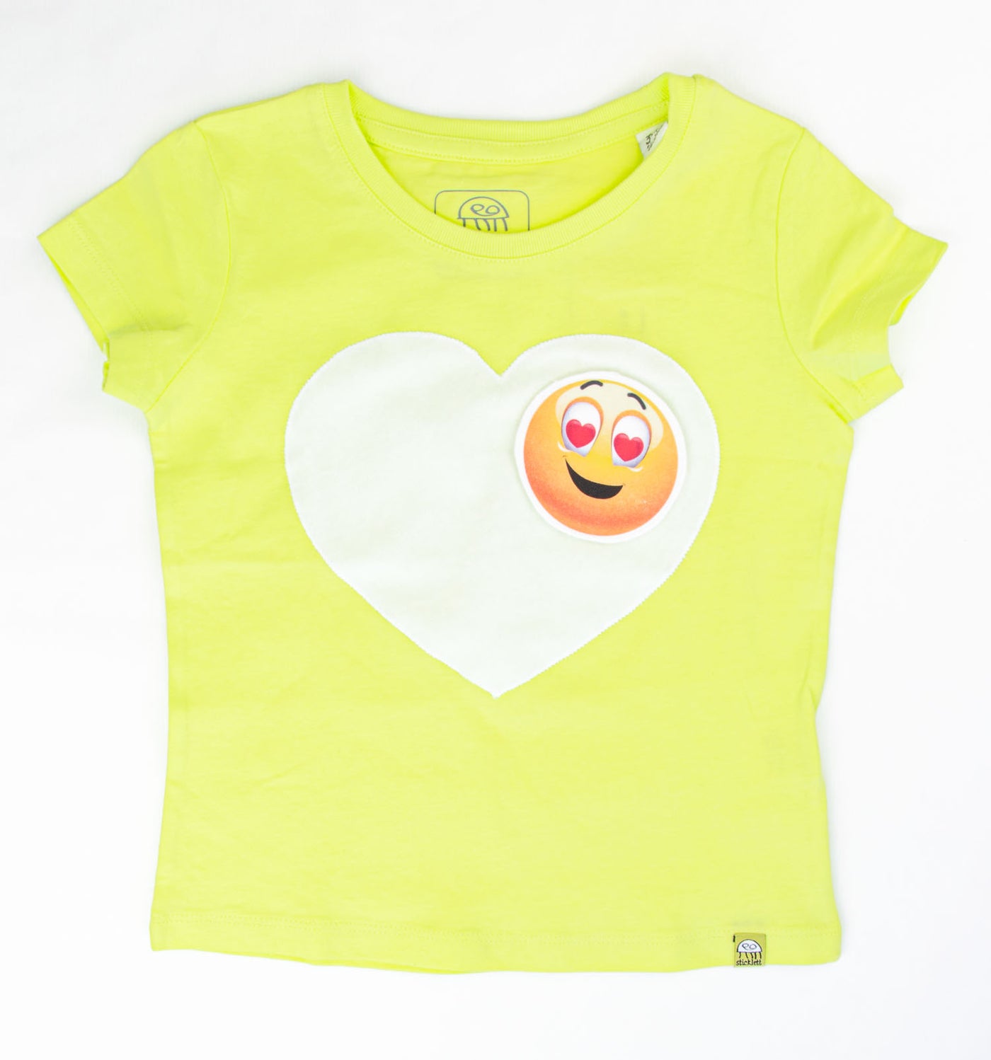 T-Shirt in lime mit Herz kurzarm | sticklett Online Store.