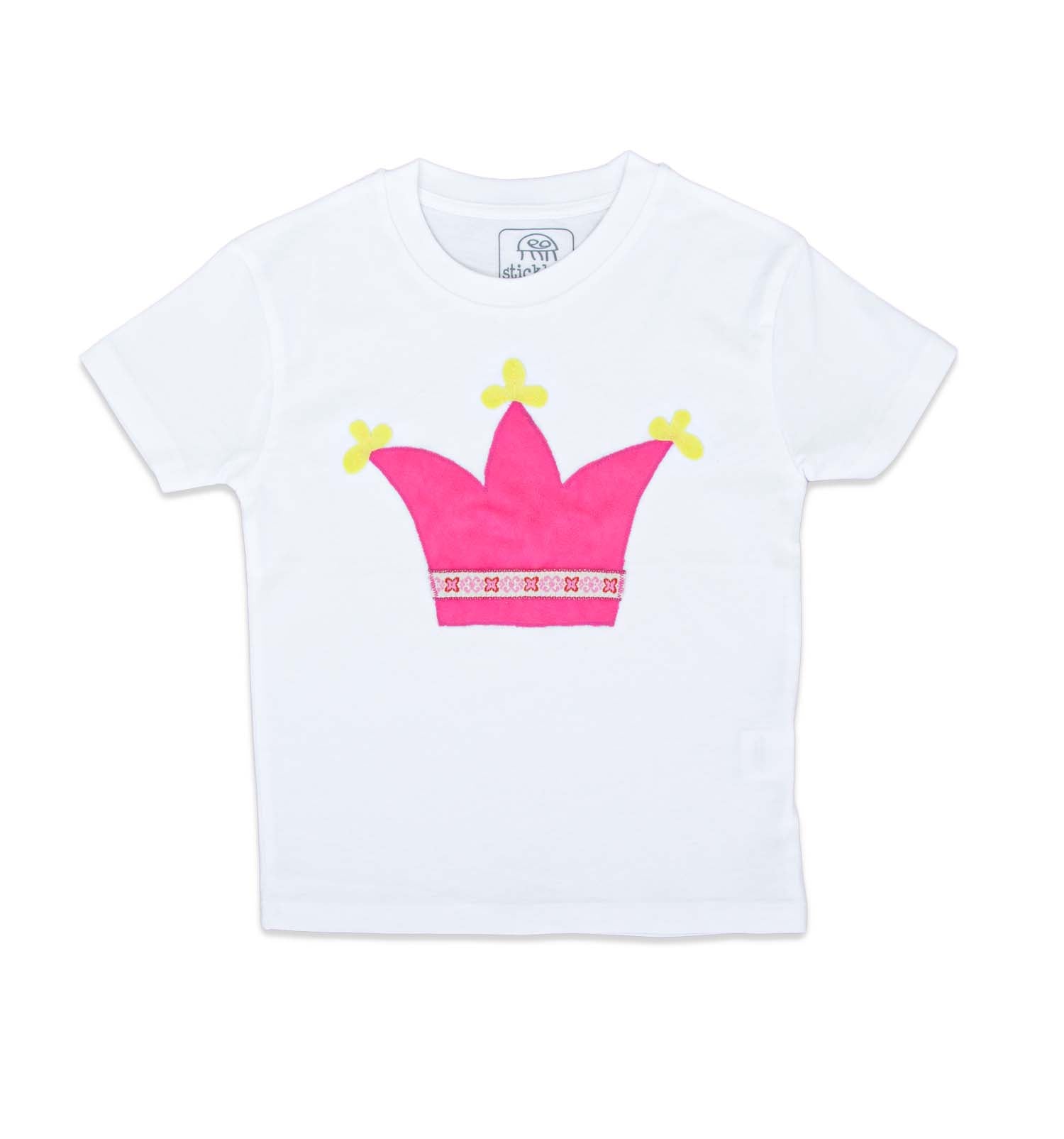 Mädchen T-Shirt mit Krone kurzarm | sticklett Online Store.