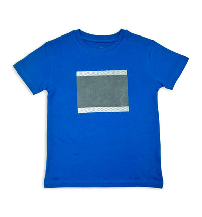 T-Shirt kurzarm in blau-töne mit Straße