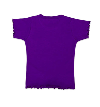 T-Shirt in Violett mit Blume Kurzarm | sticklett Online Store.