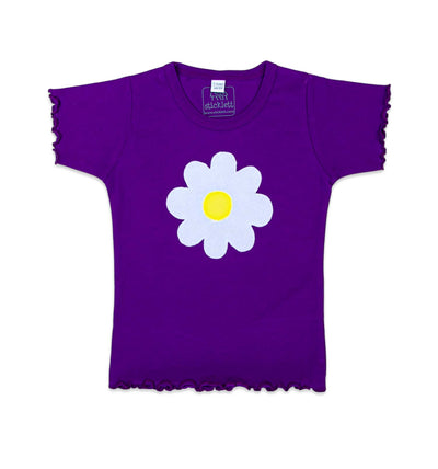 T-Shirt in Violett mit Blume Kurzarm | sticklett Online Store.