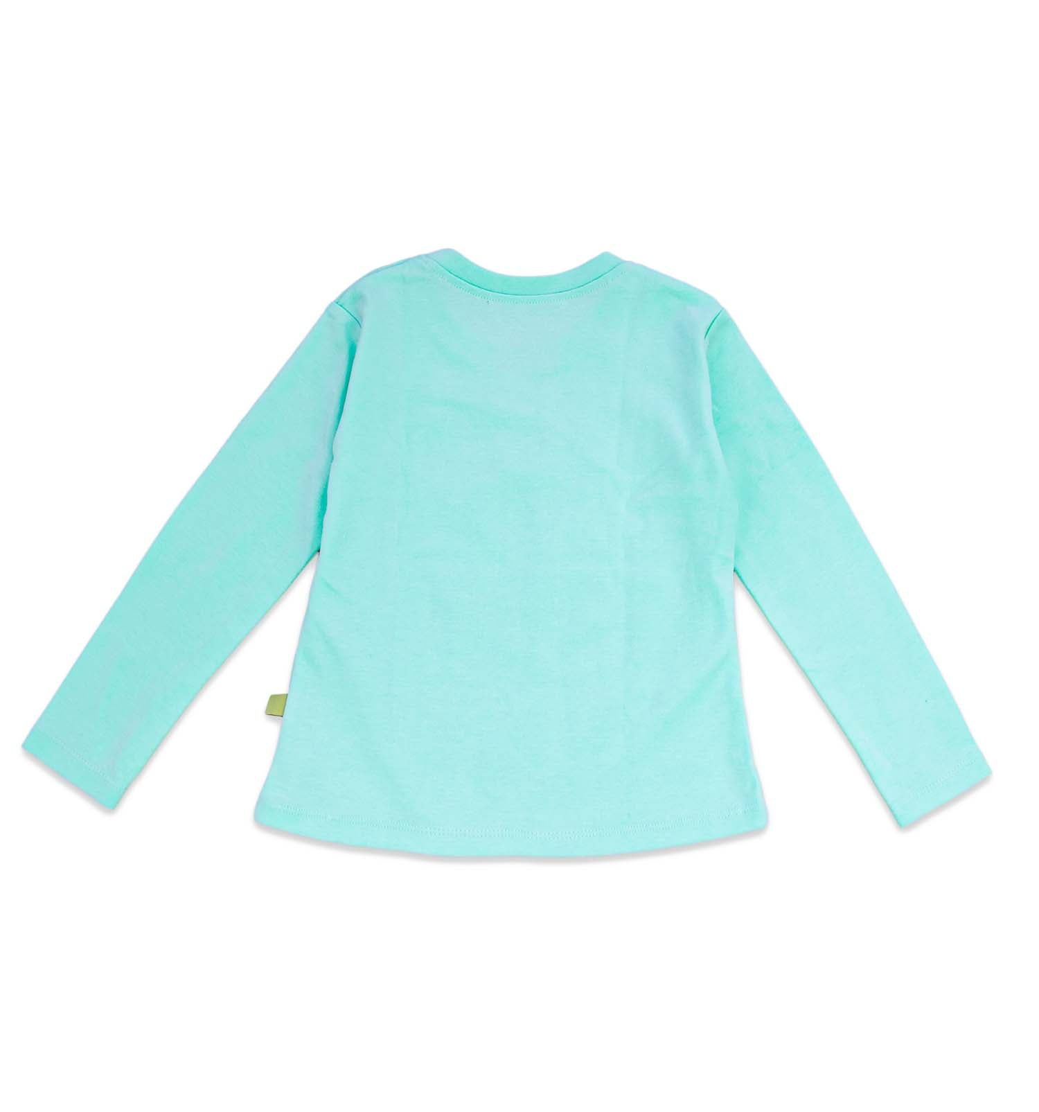 Mädchen T-Shirt langarm in mint mit austauschbaren Motiven individuell gestaltbar | sticklett Online Store.