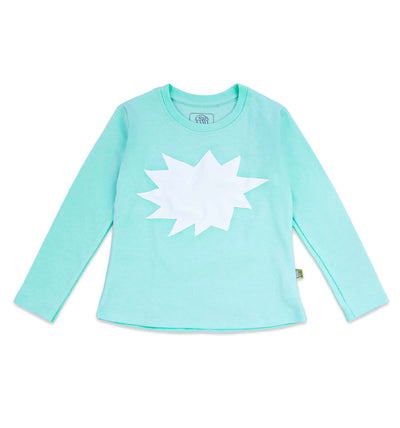 Mädchen T-Shirt langarm in mint mit austauschbaren Motiven individuell gestaltbar | sticklett Online Store.