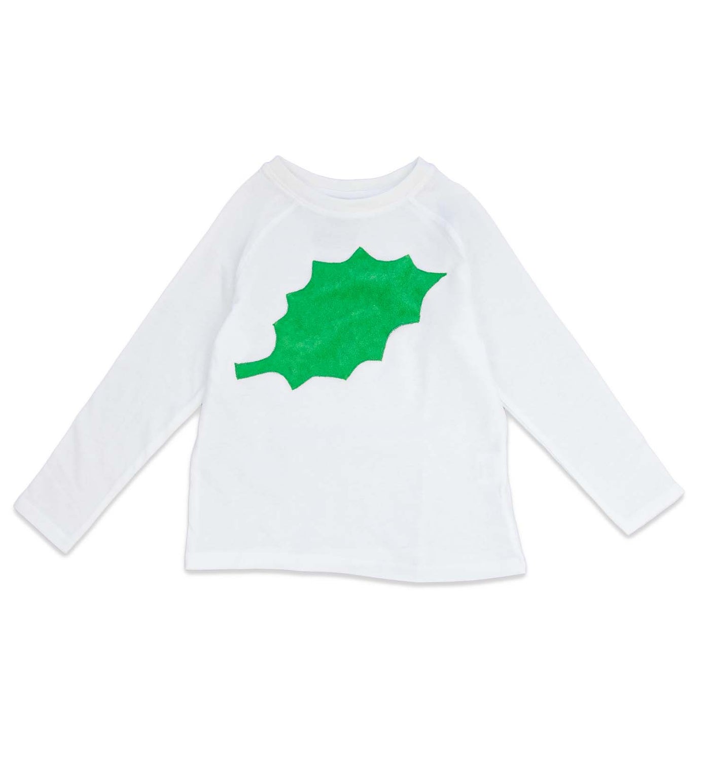 T-Shirt mit grünem Blütenblatt  - langarm | sticklett Online Store.