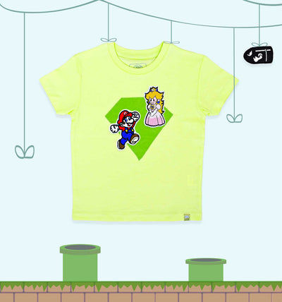 T-Shirt Set "Mario World" mit 3 austauschbaren Klett-Patches | sticklett Online Store.