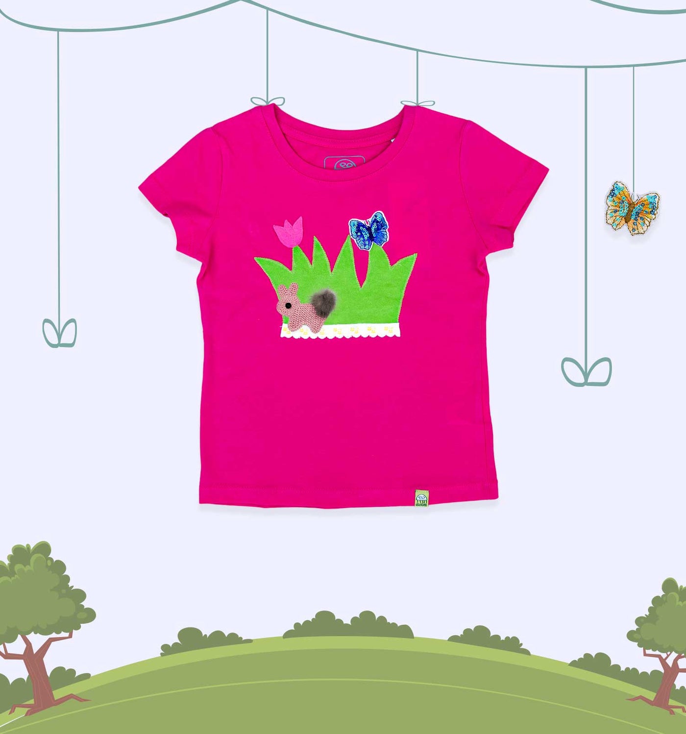 T-Shirt Geschichten-Erzähl-Set "Blumenwiese" mit 3 austauschbaren Motiven | sticklett Online Store.