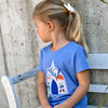 T-Shirt Mädchen kurzarm blau, Schluss mit Prinzessin und Prinz