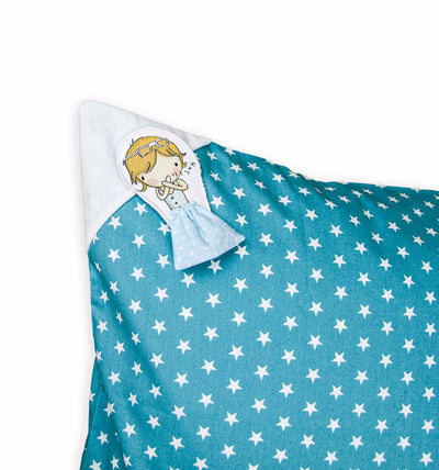 Kissenüberzug für Kinderpolster türkis | sticklett Online Store.