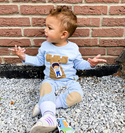 Baby T-Shirt langarm mit Ritterburg | sticklett Online Store.