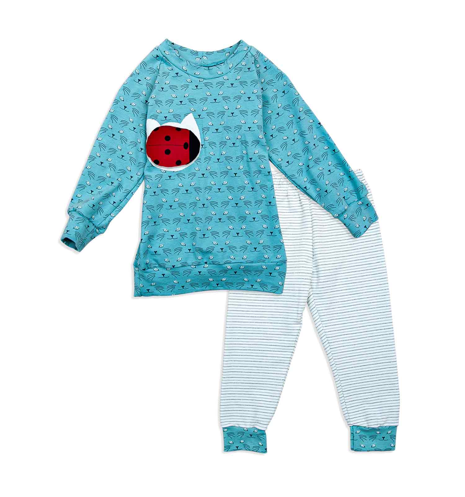 Kinder Pyjama Katzenaugen GLOW in the NIGHT | sticklett Online Store.