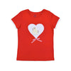 Mädchen T-Shirt mit Herz in rot | sticklett Online Store.