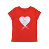 Mädchen T-Shirt mit Herz in rot | sticklett Online Store.