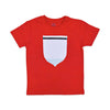 T-Shirt mit Superhelden-Schild in rot | sticklett Online Store.