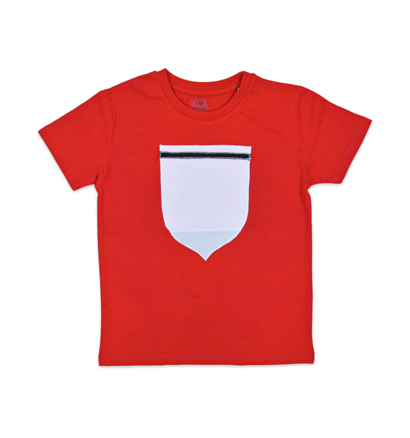 T-Shirt mit Superhelden-Schild in rot | sticklett Online Store.