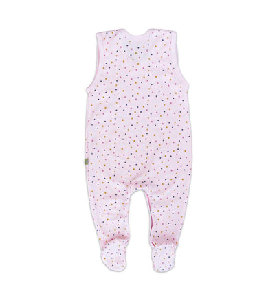 Baby-Strampler in rosa mit Pünktchen | sticklett Online Store.