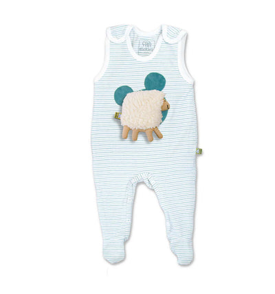 Baby-Strampler in naturweiß-mint Mouse | sticklett Online Store.