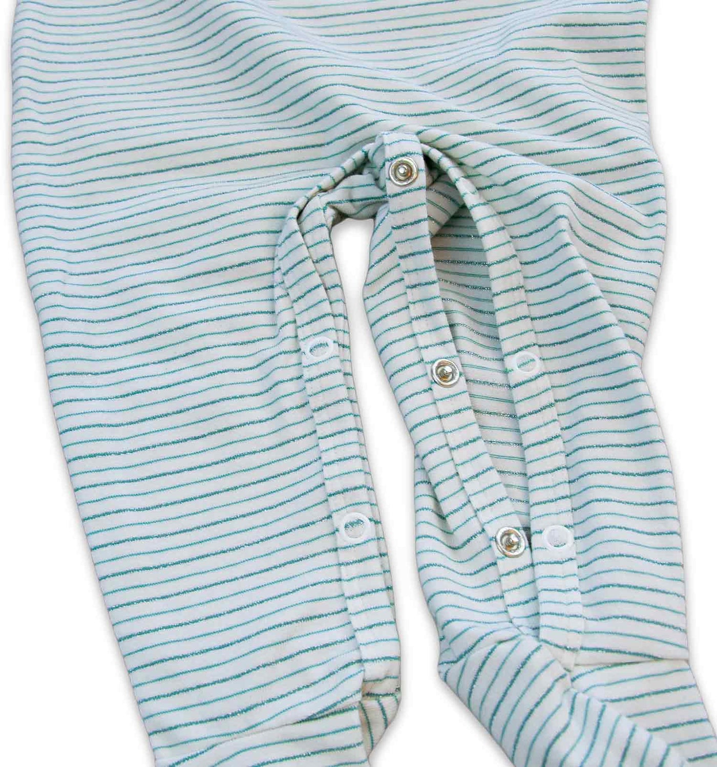 Baby-Strampler in naturweiß-mint Mouse | sticklett Online Store.