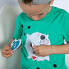 T-Shirt kurzarm für Jungs, aus Bio-Baumwolle, Trendfarbe Türkis