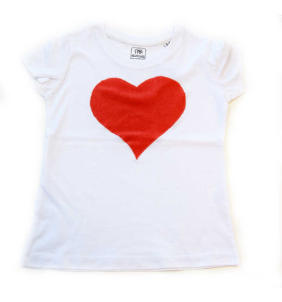 T-Shirt weiß mit Herz kurzarm | sticklett Online Store.