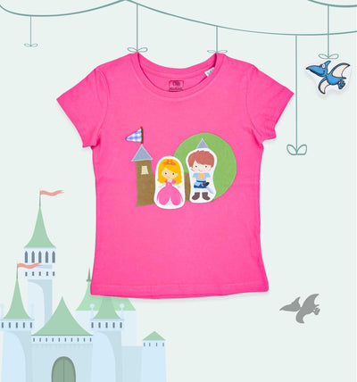 T-Shirt Geschichten-Erzähl-Set "Prinzessinschloss" mit 3 austauschbaren Märchenfiguren | sticklett Online Store.