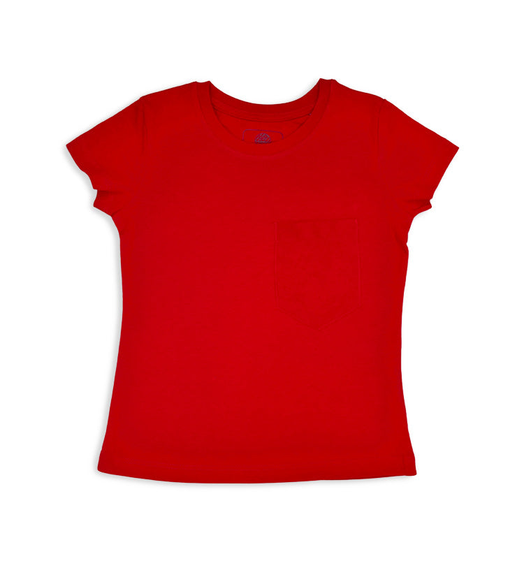 Kinder T-Shirt Rot tailliert geschnitten kurzarm