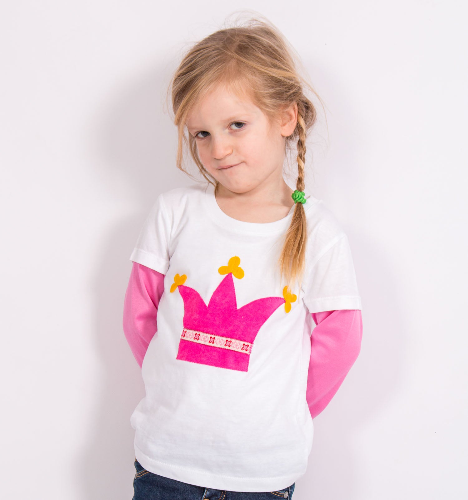 Mädchen T-Shirt mit Krone kurzarm | sticklett Online Store.