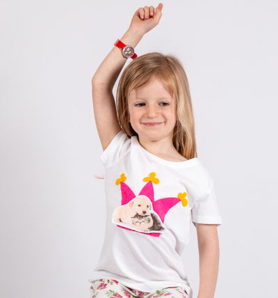 Mädchen T-Shirt mit Krone kurzarm | sticklett Online Store.