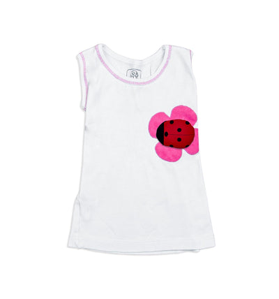 Kinder Träger-Shirt Unterhemd in weiß-pink | sticklett Online Store.