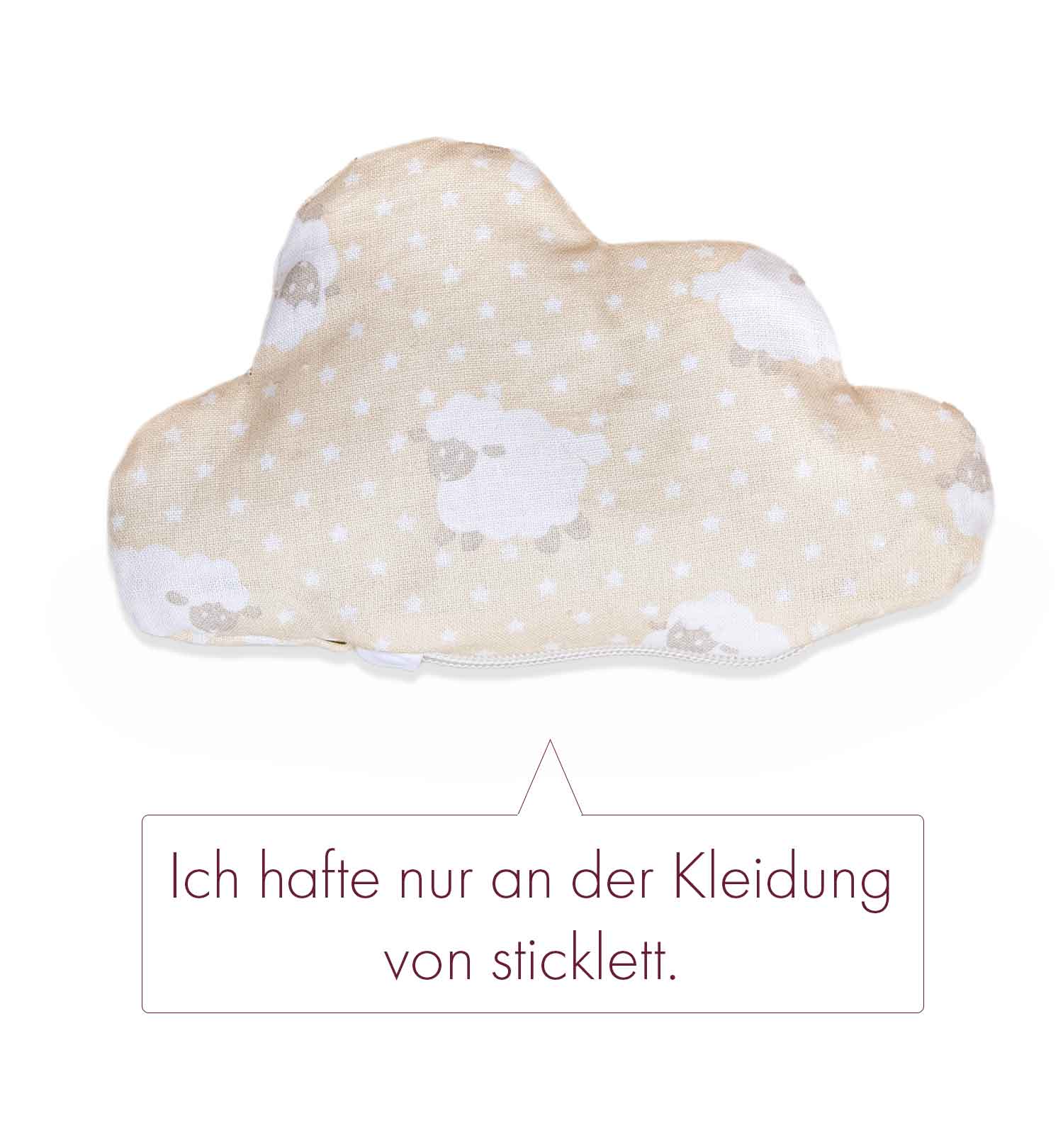 selbsthaftendes Wärmekissen "Wolke" mit Dinkel, Leinsamen und Bio-Kräutern | sticklett Online Store.