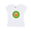T-Shirt mit grünem Kreis in weiß | sticklett Online Store.