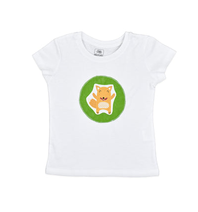 T-Shirt mit grünem Kreis in weiß | sticklett Online Store.