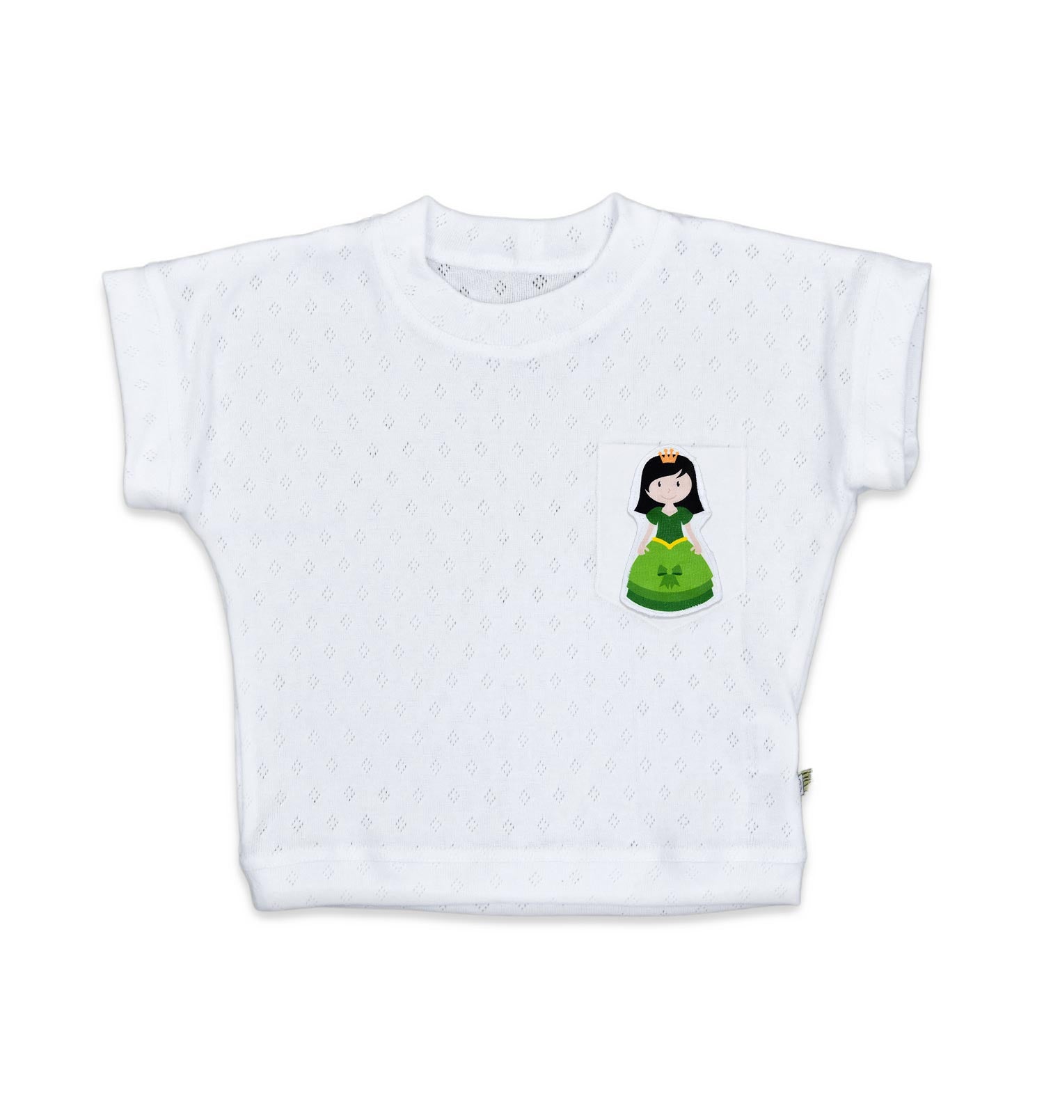 T-Shirt mit Lochstickerei in weiß | sticklett Online Store.