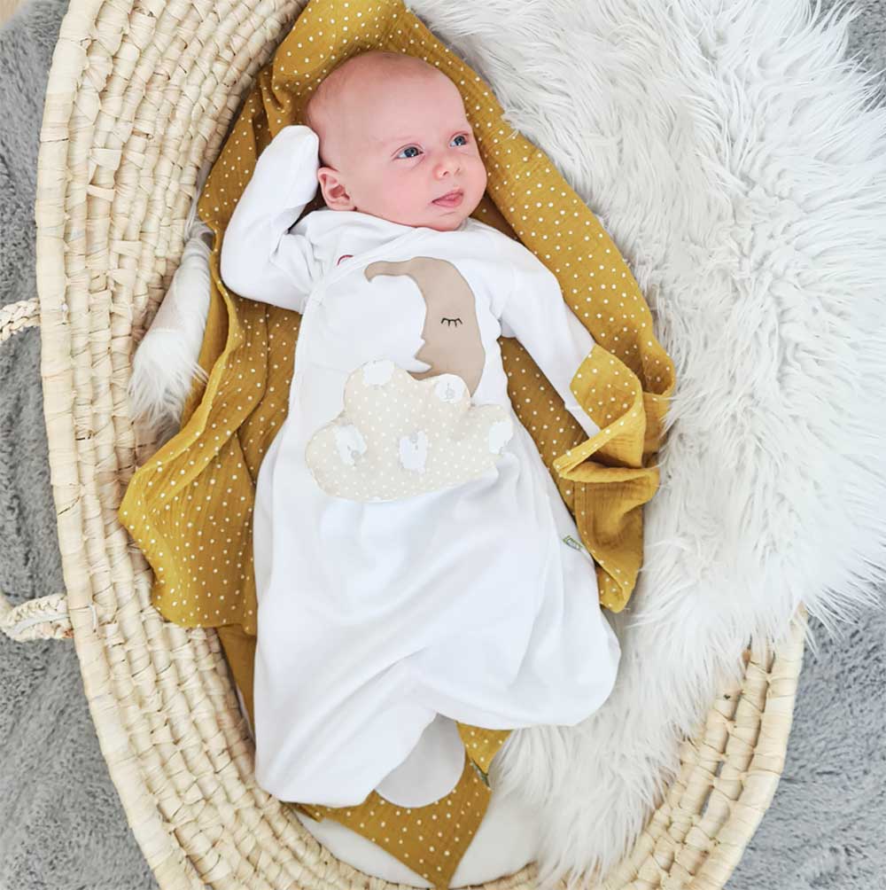 babyglück schlafsack Bio Baby Schlafsack zum Wickeln mit Kratzschutz – sticklett
