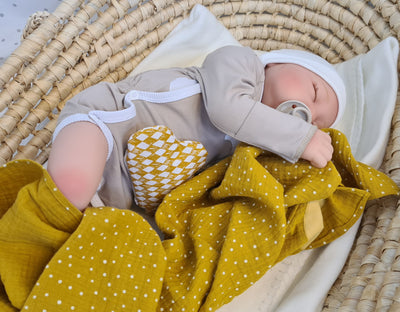 Musselin Double Gauze Tuch senfgelb | sticklett Online Store.